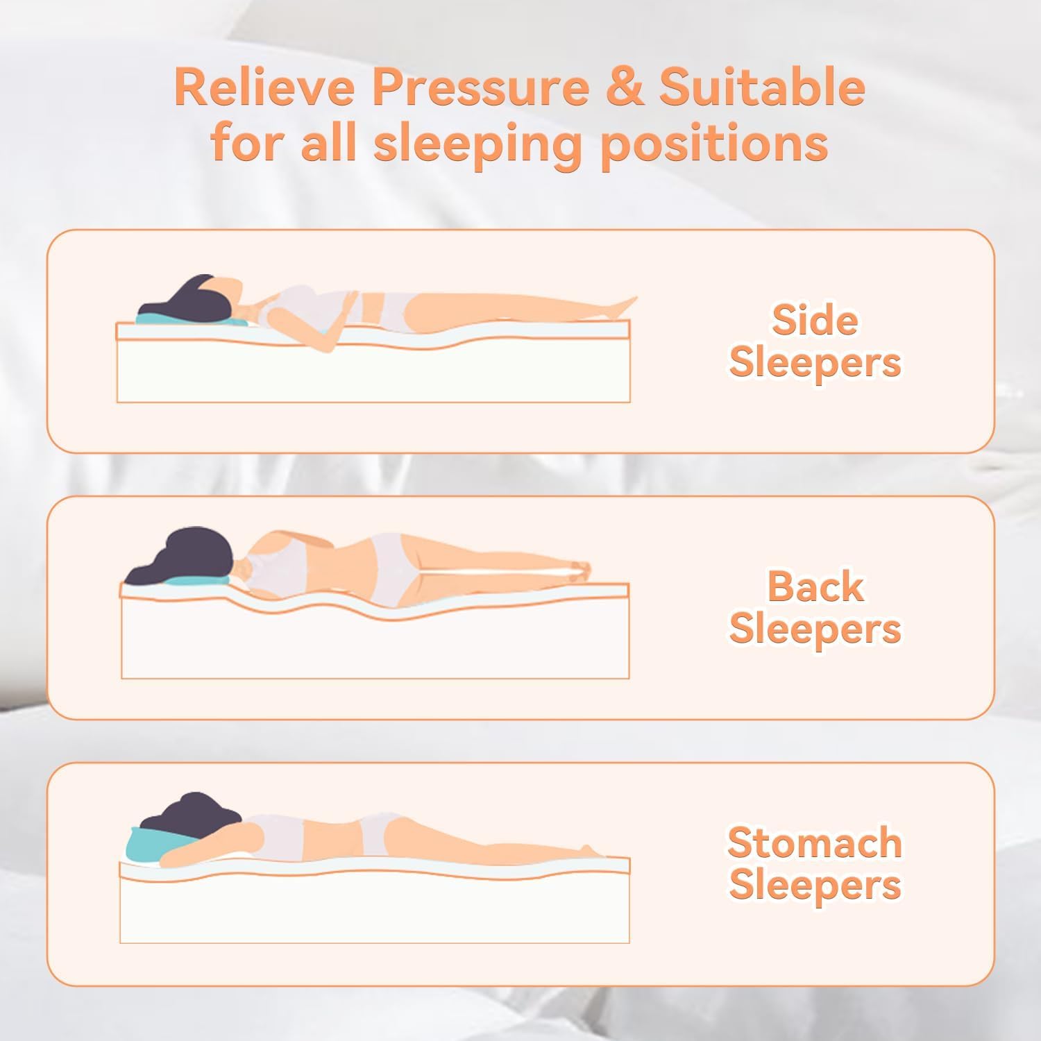 Topllen King Mattress Topper for Back Pain Relief, Extra Thick Pillow Top Plush Mattress Pad with Deep Pocket, Soft Pillowtop King Size Bed Toppers Filled Fluffy Down Alternative, White