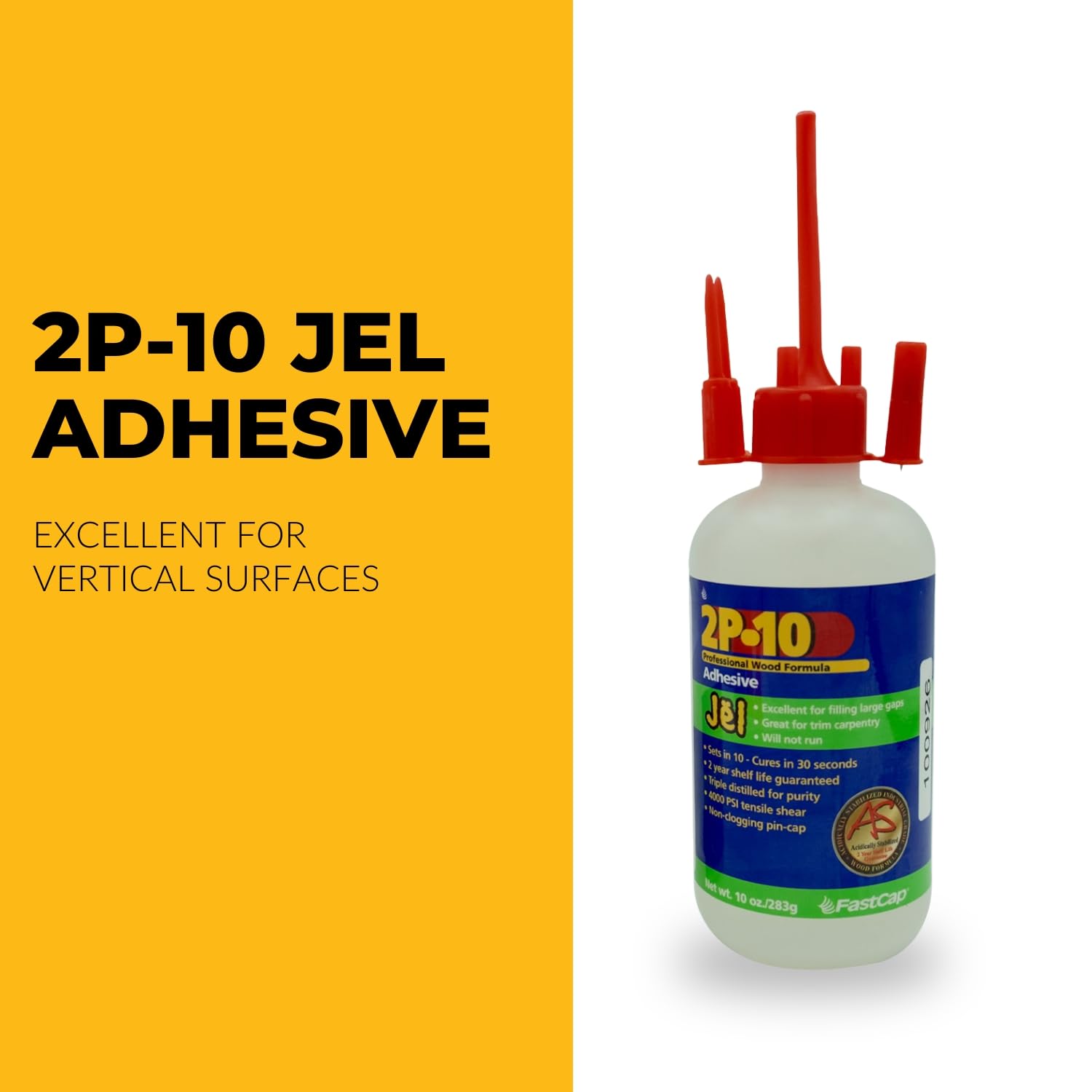 FastCap 2P-10 RT 10 oz Rubberized All Purpose Wood Formula Jel Adhesive