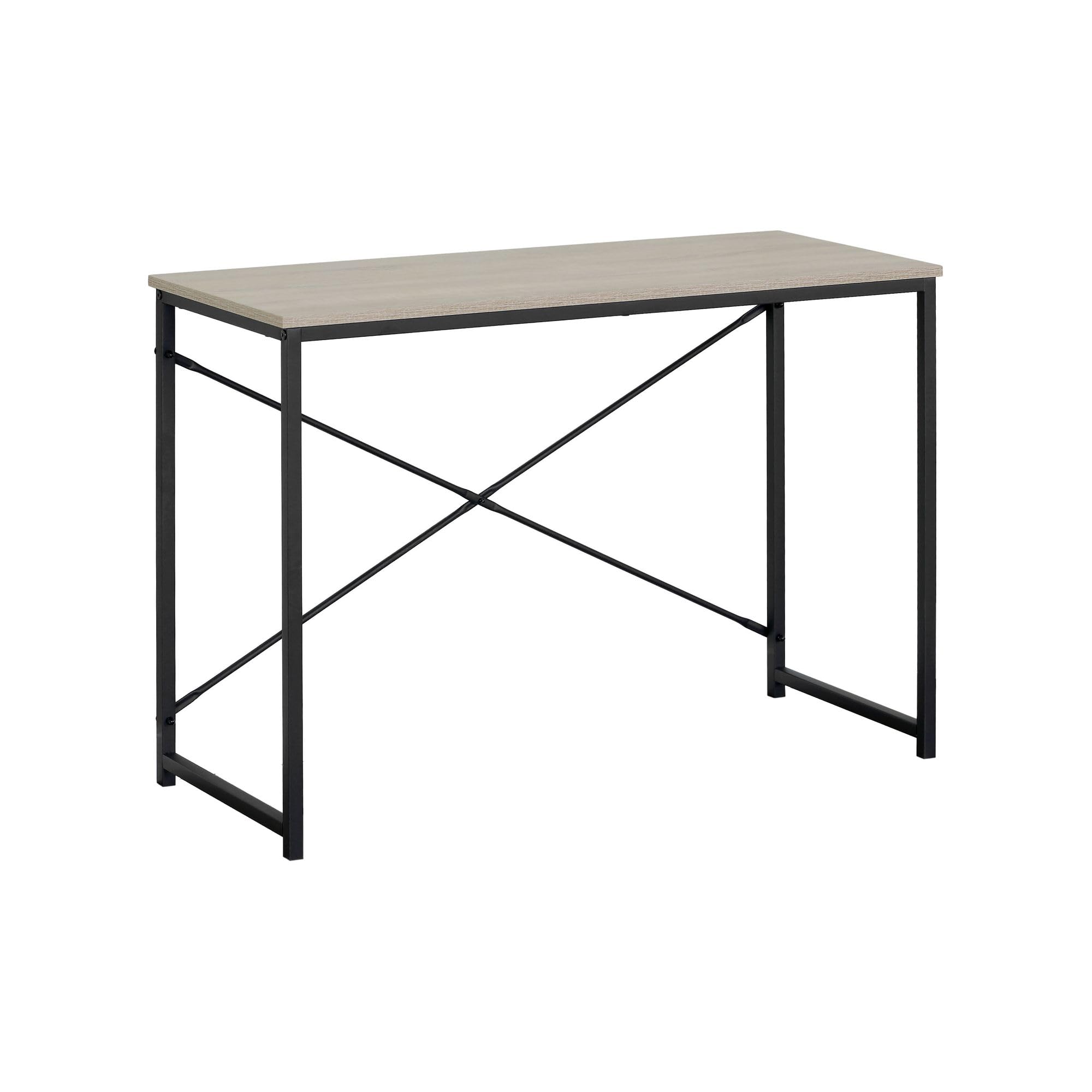 MOBLEKIT | Mesa Auxiliar Metal y Madera Negra 100x40x72 cm, Escritorio Auxiliar con Estructura Negra, Mesa Rectangular para Oficina, Salón o Dormitorio, Mueble Funcional y Estable para Hogar Moderno