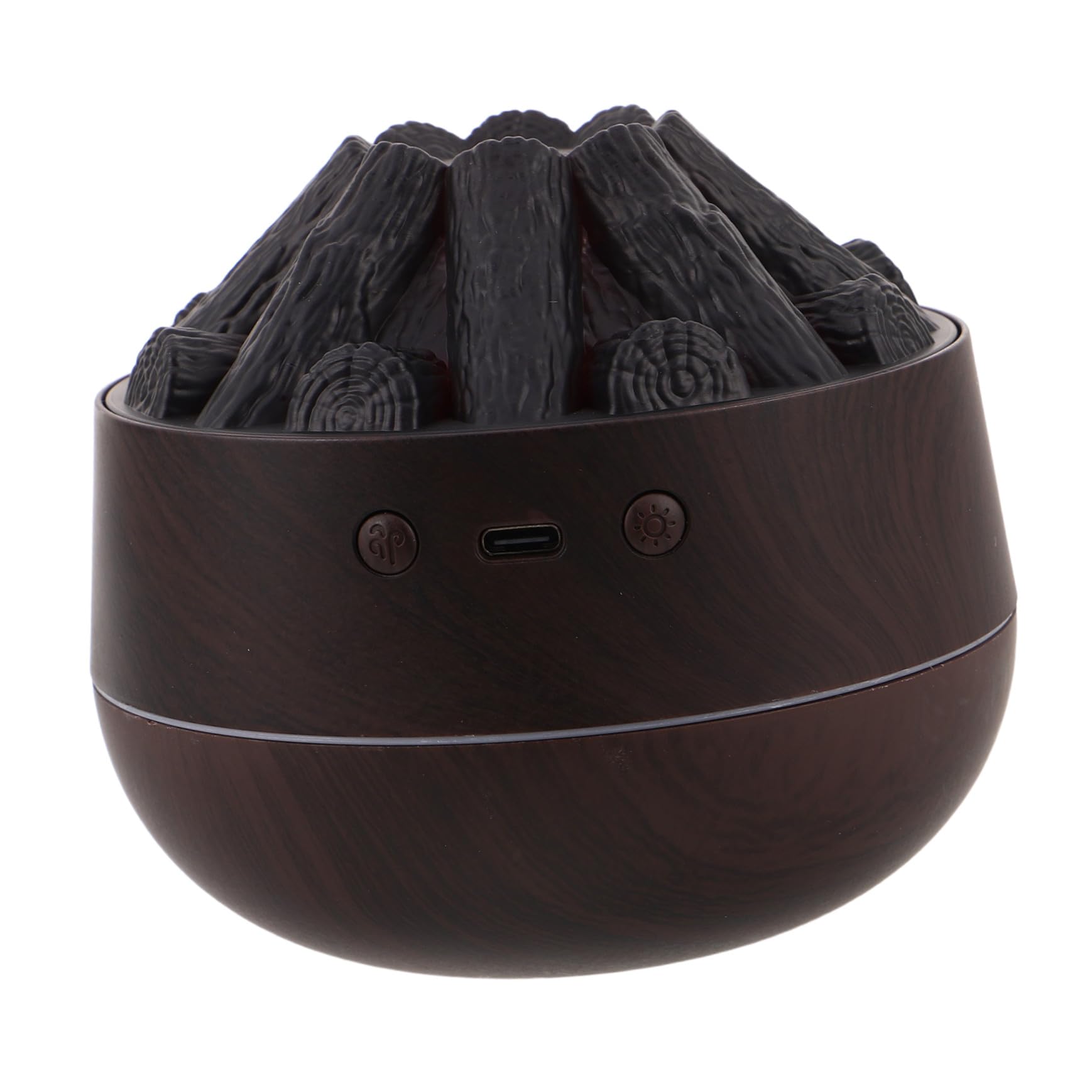Humidificateur effet bois LABRIMP avec lampe LED imitation flamme pour bureau et chambre