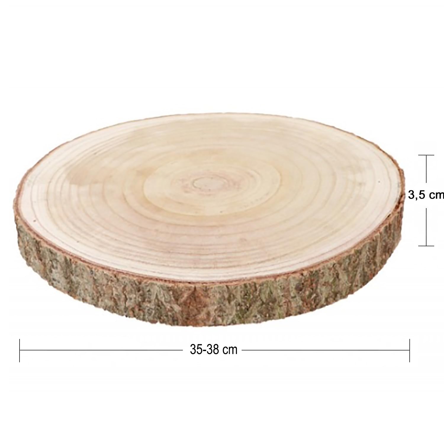 Naturbelassene Holzscheibe Baumscheibe DIY Deko Basteln Hochzeit Ø 12-38 cm Holz Weihnachten (38 cm - 8 Stück)