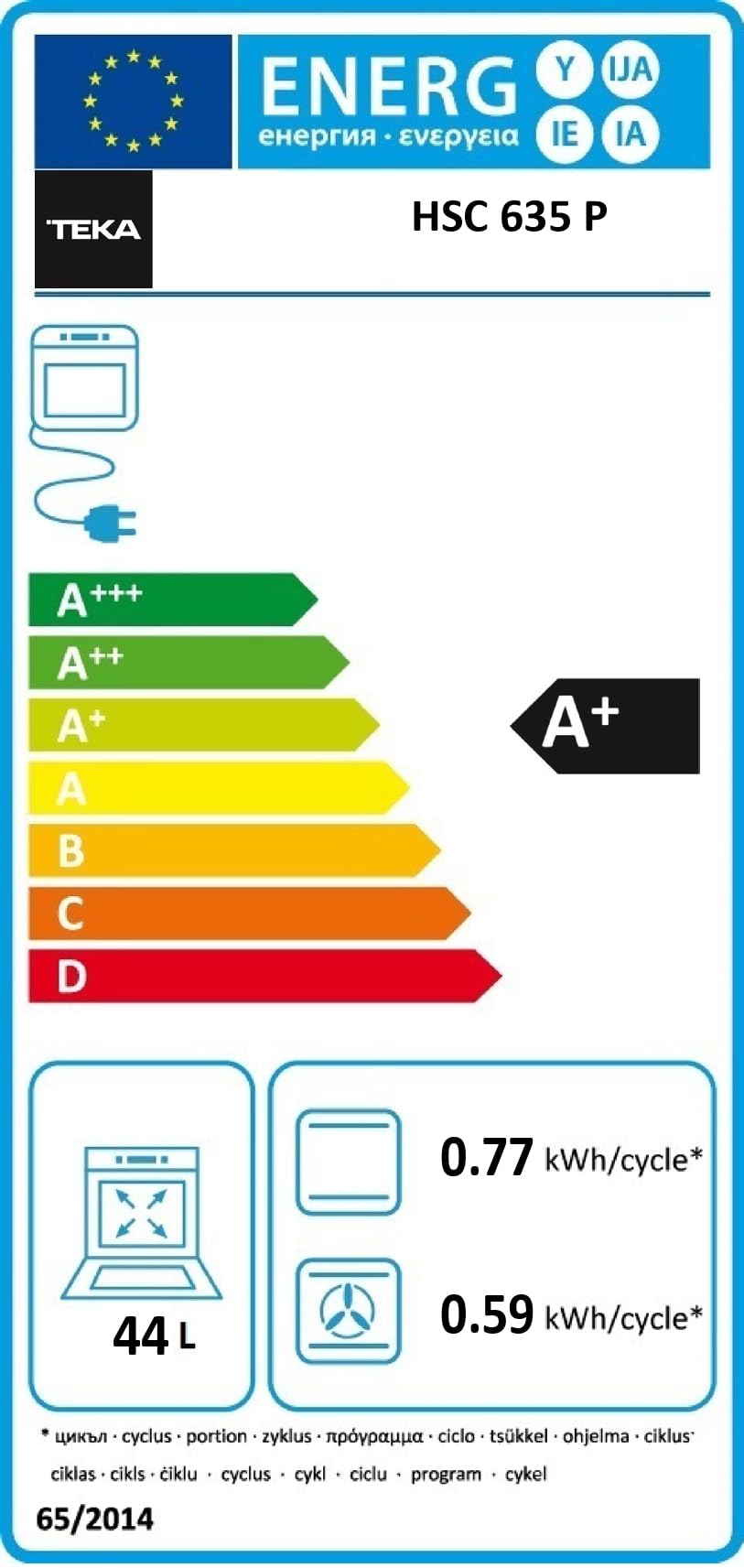 TEKA HSC 635 P S Four compact pyrolytique multifonction de 45 cm, système de nettoyage avec HydroClean PRO, 8 fonctions de cuisson, contrôle tactile, chauffage rapide, couleur acier inoxydable