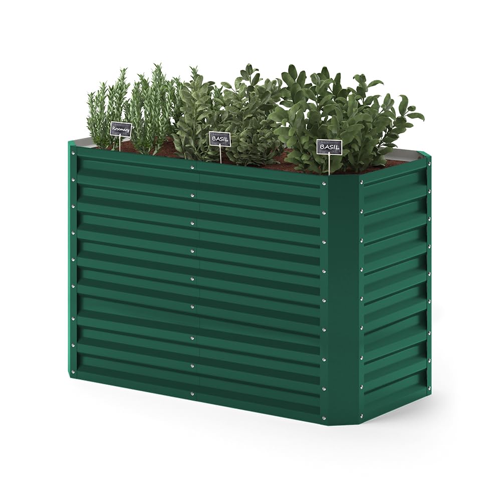 OK-Living Letto per orto rialzato, Verde, 120 x 60 cm, per la coltivazione e crescita di ortaggi e erbe aromatiche