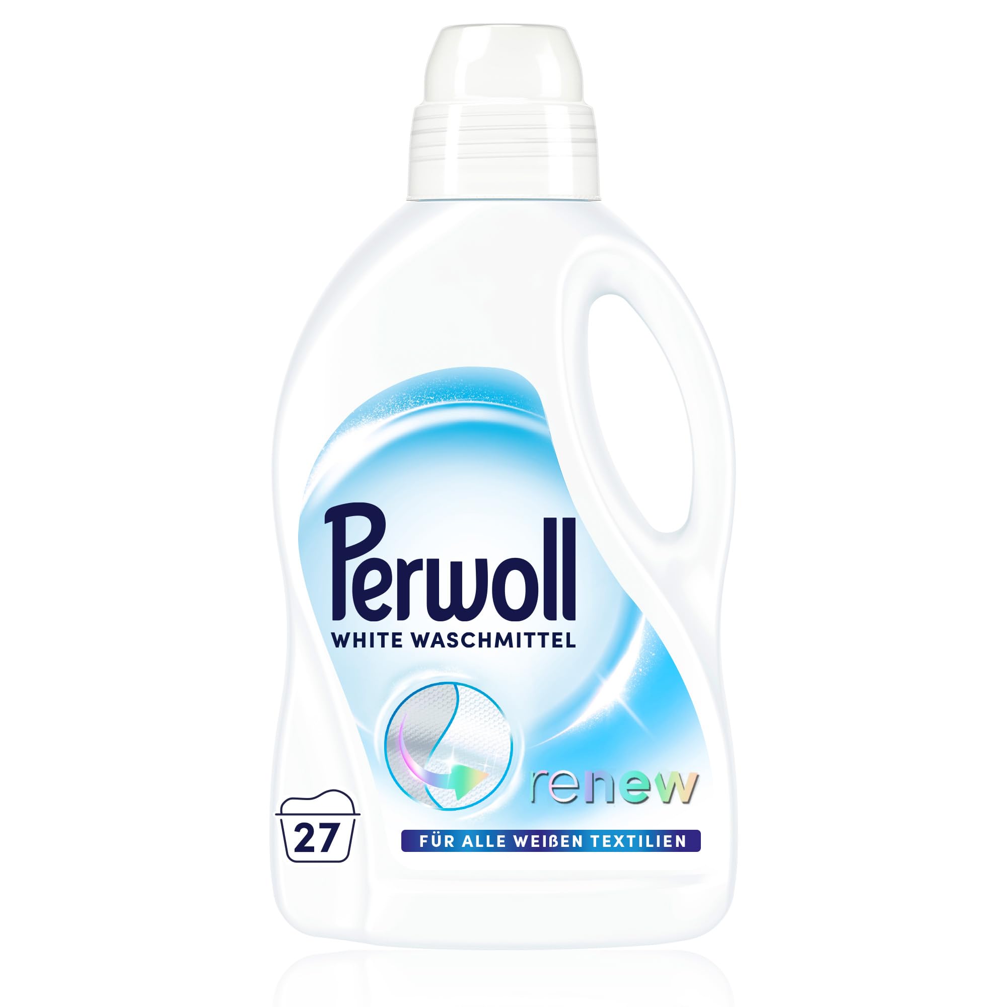 Perwoll White Detergent (1 x 27 Wash Loads) Mild Detergent | Gently Cleans and Renews Whites and Fibers | For All White Textiles - With Triple-Renew