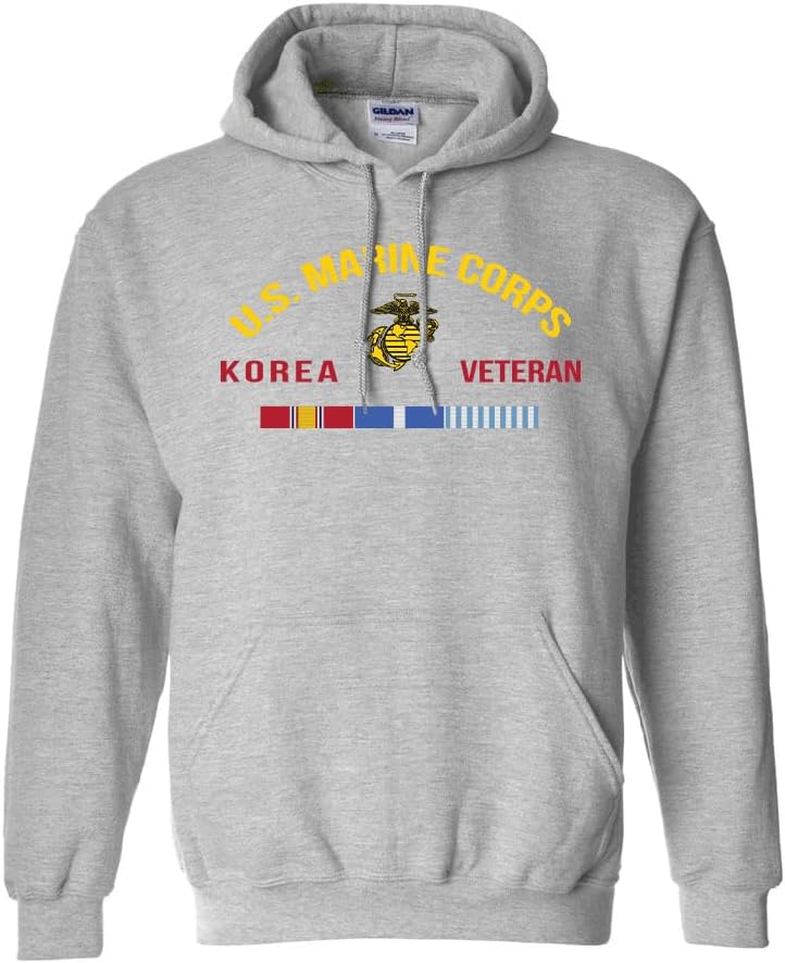 Military Productions US Marine Corps Korea Veteran Hooded Sweatshirt Officially Licensed