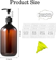 Vista 9 de 12 Pack Shampoo and Conditioner Dispenser Bottles, 8 Pack 22 Oz and 4 Pack 8 Oz Refillable Square Plastic Pump Bottles, Shower Soap Dispenser for
