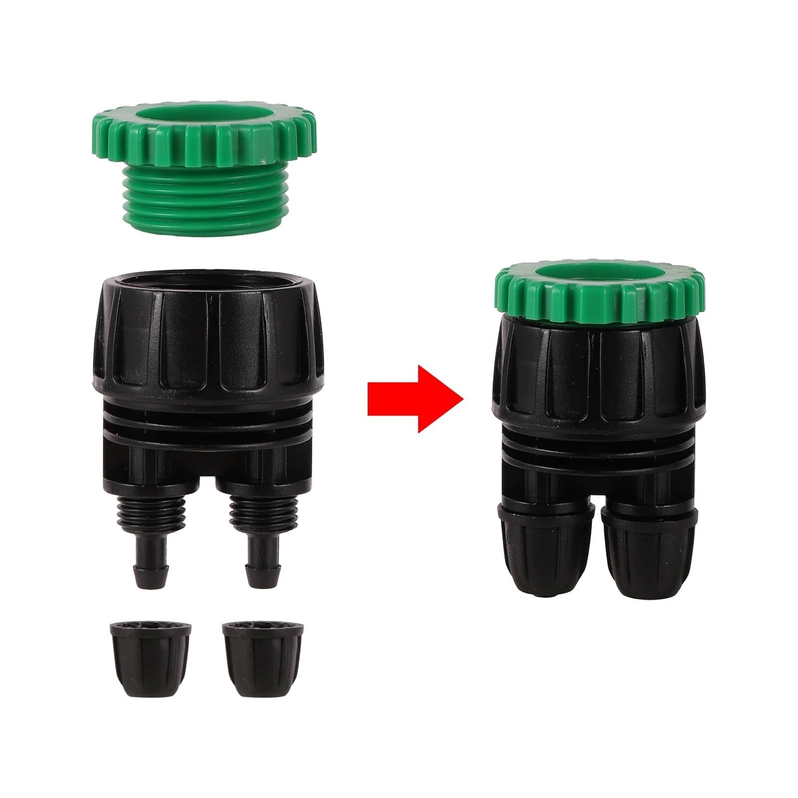 10 Pz 3/4 "Filettatura Femmina Shunt Adattatore 1/4" Tubo Flessibile 1-Way 2-Way Bloccato Splitter Standard Europeo/americano raccordo(6)