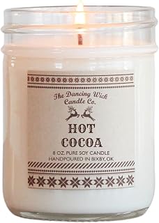 Hot Cocoa Scented Soy Candle - Rich, Chocolate, Smooth and Delicious - 8 oz, Hand-Poured for Cozy Home - Non-Toxic - Made in The USA (Hot Cocoa)