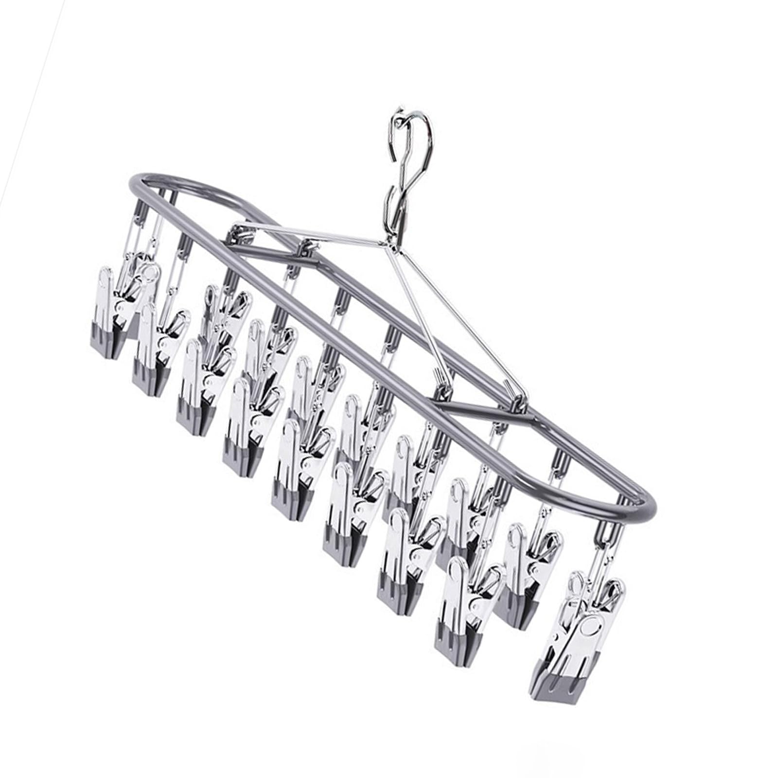 Limtula Garment Hanger with Windproof Clip Stainless Steel Sock Dryer for Home Camping Accessory Windproof Laundry Rack