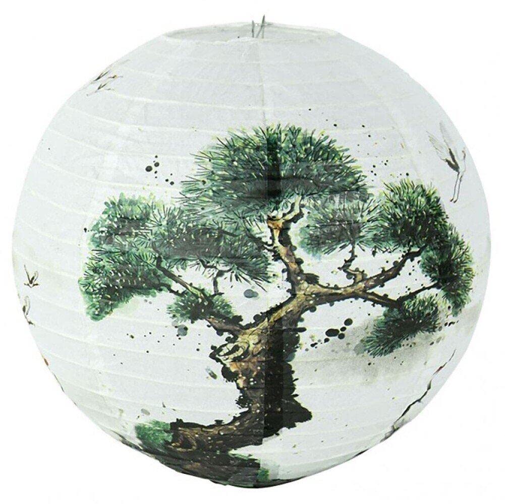 Sanfly Round Paper Lantern Lamp Shade 30cm Tissue Paper Lamps Decor Chinese Oriental Style Hanging Lights for Restaurant Home