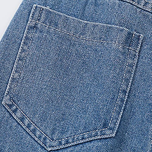 Cute Bunny Jeans for Kids Girls Wide Leg Denim Pants Tassel Elastic Waist Baby Baggy Vintage Patchwork Jeans3