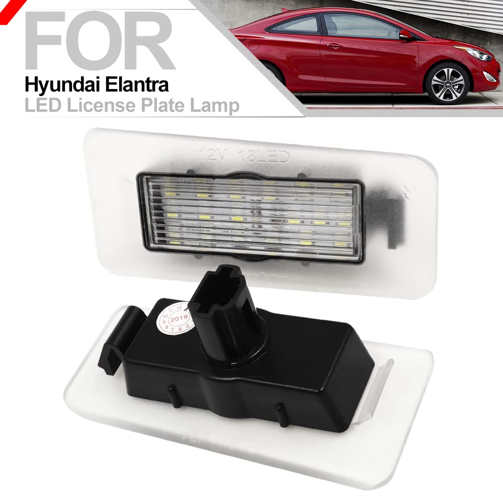 2-Pack LED License Plate Lights – 6000K CAN-Bus Error Free – Fits Hyundai Sonata/Elantra/Veloster, Kia Rio/Niro – Ailead