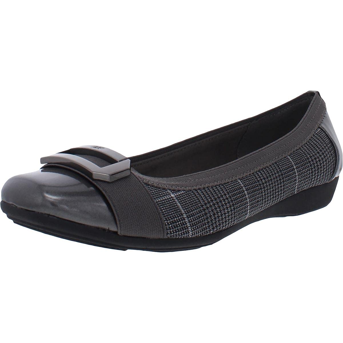 Anne Klein Women's Uplift Slip On Ballet Flat, Pewter, 8 M US