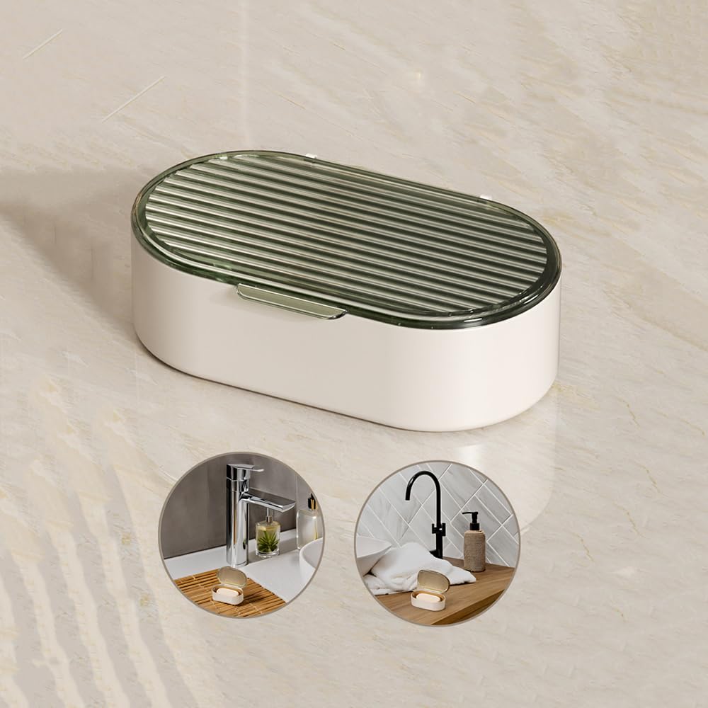Sbomi Portasapone doppio strato con coperchio, Scatola per sapone, Porta Saponetta Bagno, contenitore portasapone, porta sapone solido perfetto per casa, bagno, viaggi, campeggio (Verde)