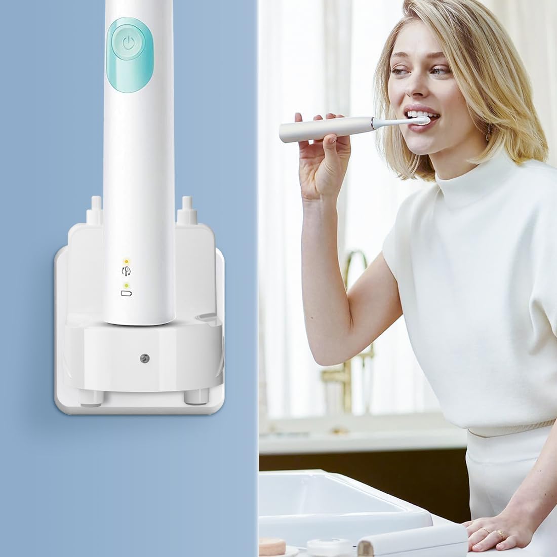Wall Charger Base for Philips Sonicare Electric Toothbrush, Wall Mounted Phillips Electric Toothbrush Charger, Compatible with Philips Sonicare HX6100/ HX3000/ HX6000/ HX8000/ HX9000 Series