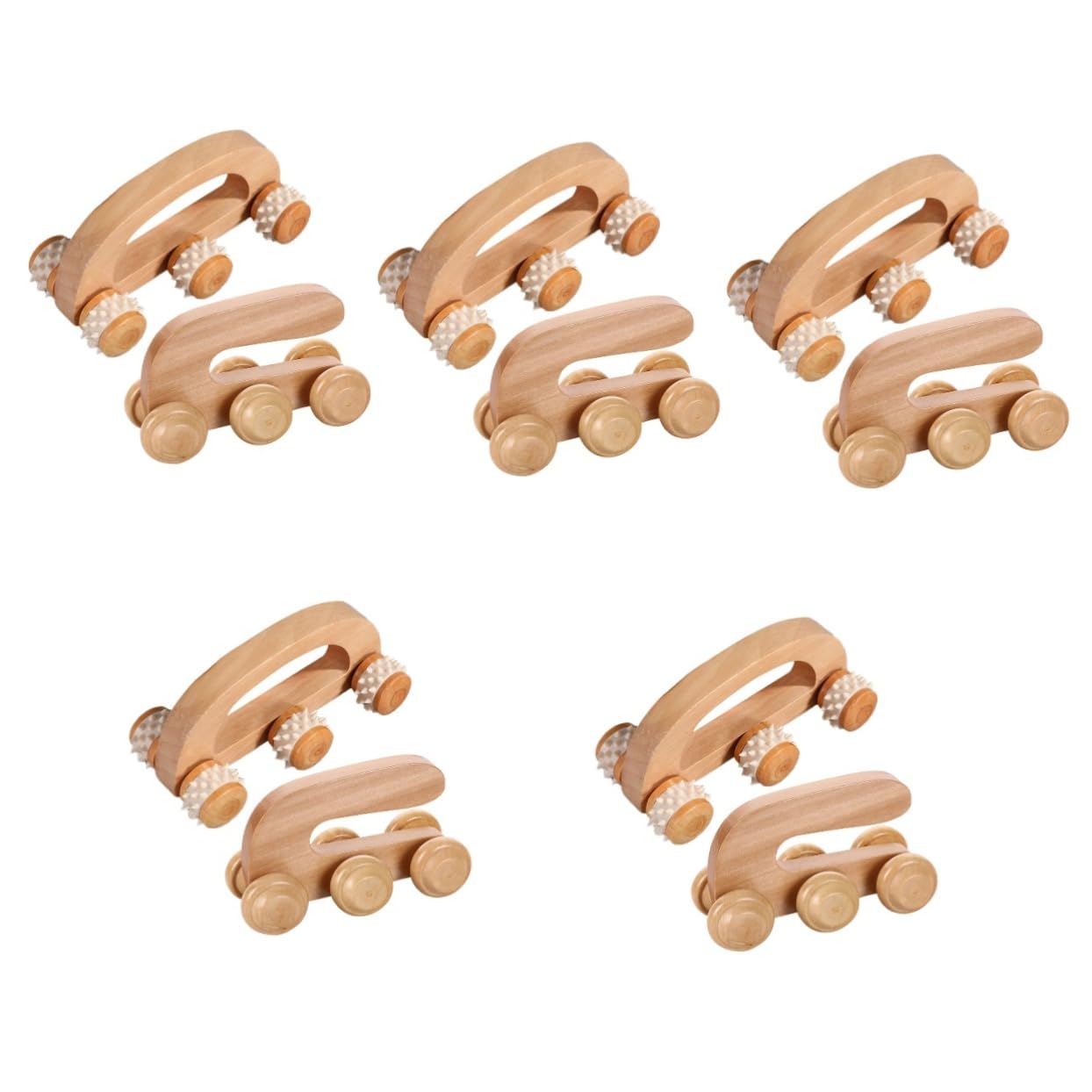 FOMIYES 5 Sätze Massagegerät Für Fußrollen Gewebe Schultermassagegerät Hand Massager Handmassagegeräte Fußmassagegerät Für Den Täglichen Gebrauch Massagerollenwerkzeug Hölzern 2 Stück * 5