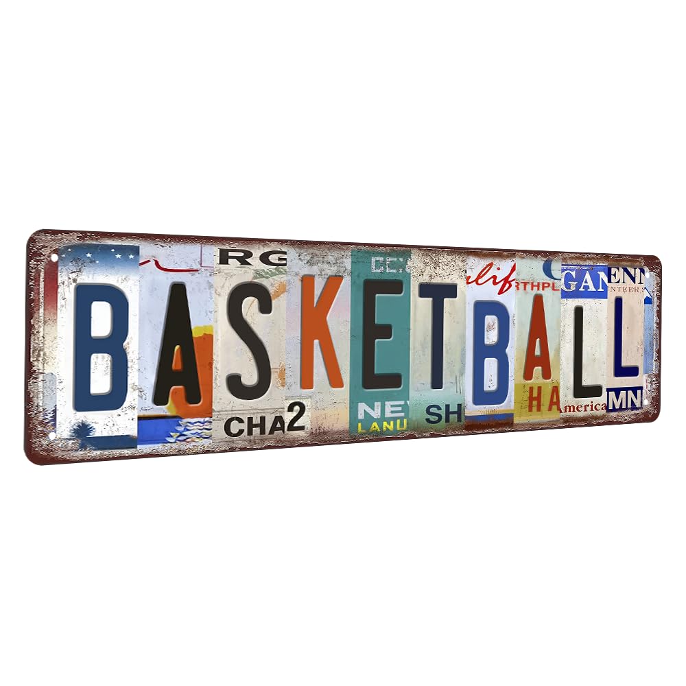 Basketball Metal Sign Basketball Decor Basketball Gifts For Boys Bedroom Basketball Poster For Boys Room Wall Decorations Vintage Sport Metal Tin