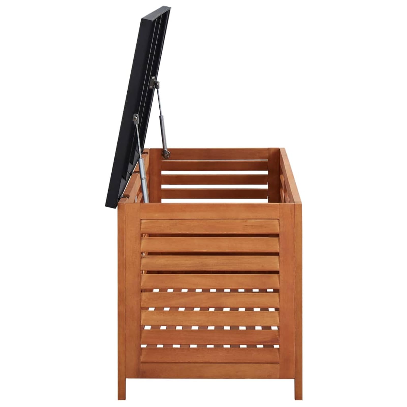 Tidyard Gartenbox Sitzbank Garden Gartentruhe Auflagenbox Aufbewahrungsbox Kissenbox Outdoor Aufbewahrungstruhe Gartenmöbel Garten Holztruhe Garten Box Outdoor Truhe 117x50x55 cm Eukalyptus Massivholz
