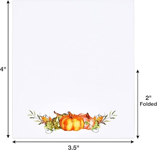 Miniatura 2 de Gift Boutique Paquete de 100 tarjetas de lugar de Acción de Gracias con calabazas y hojas de otoño, tarjetas de identificación de papel plegadas