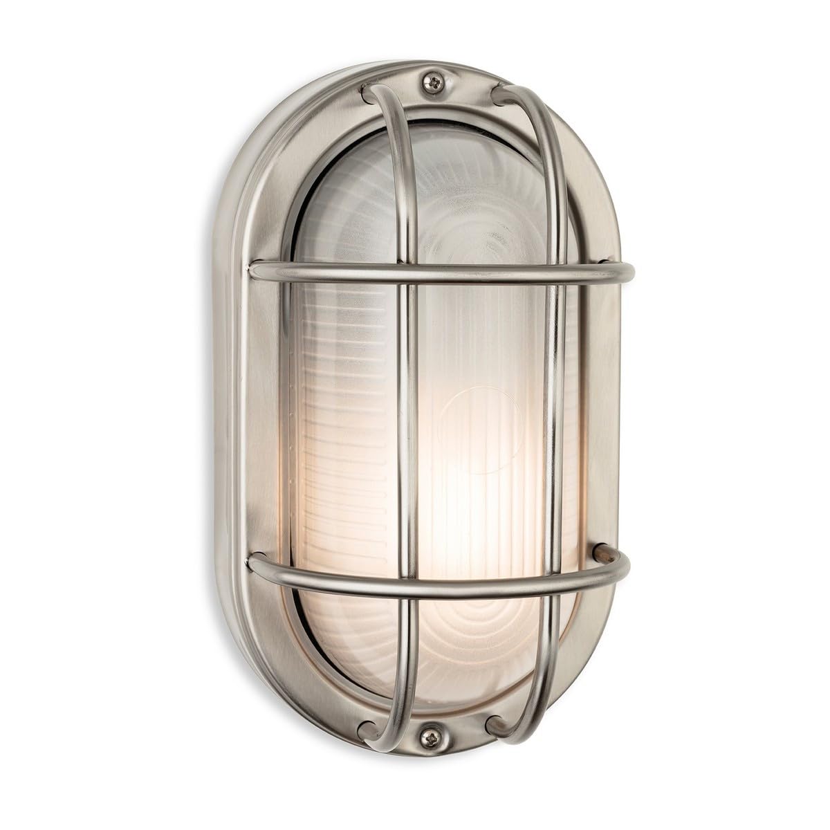 Firstlight Light First Lugo Bulkhead Stainless Steel With Frosted Glass Ip44