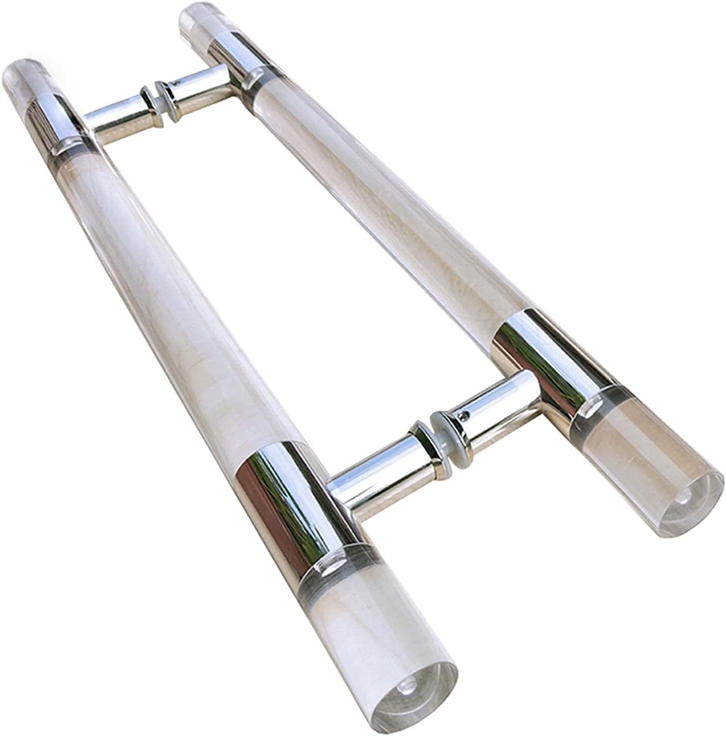 GYRAZXS Modern Acrylic Barn Door Handle Crystal Entryway Sliding Handle Double Sided H S Swing Door Hardware for Interior/Exterior Doors Stylish & Durable Design