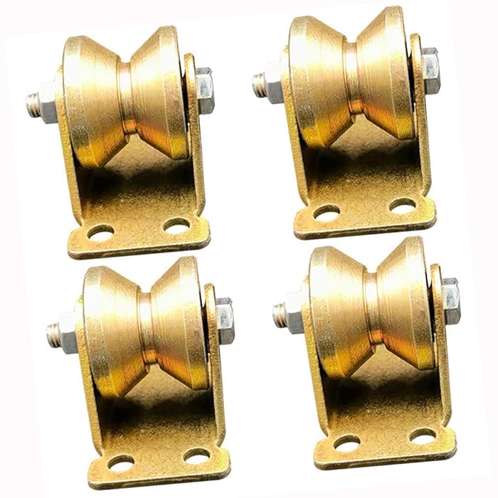 Buy Heavy Duty V Groove 4 Wheel Wheel with Bracket, Directional Guide Roller with Pulley, for