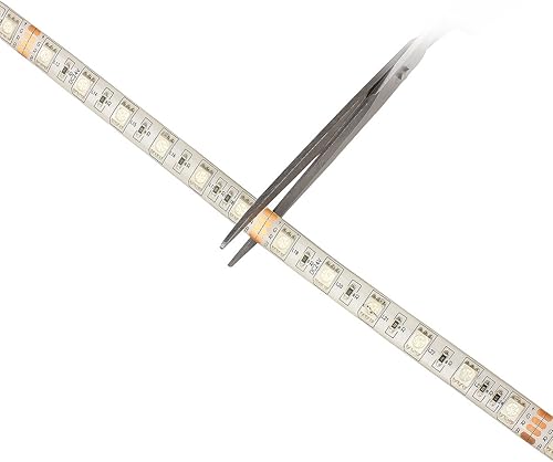 Miniatura 8 de SUPERNIGHT Tira de luces LED de 32.8 pies, SMD 5050 de 32.8 ft, impermeable, 600 LED, 24 V, RGB que cambia de color, tira de luz LED flexible para