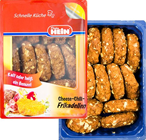 Tischfertig gebratene Frikadellen mit Cheese und Chili/ gefüllte Hacksteak,s / Buletten im Frischepack 14x100g von Dieter Hein Cover