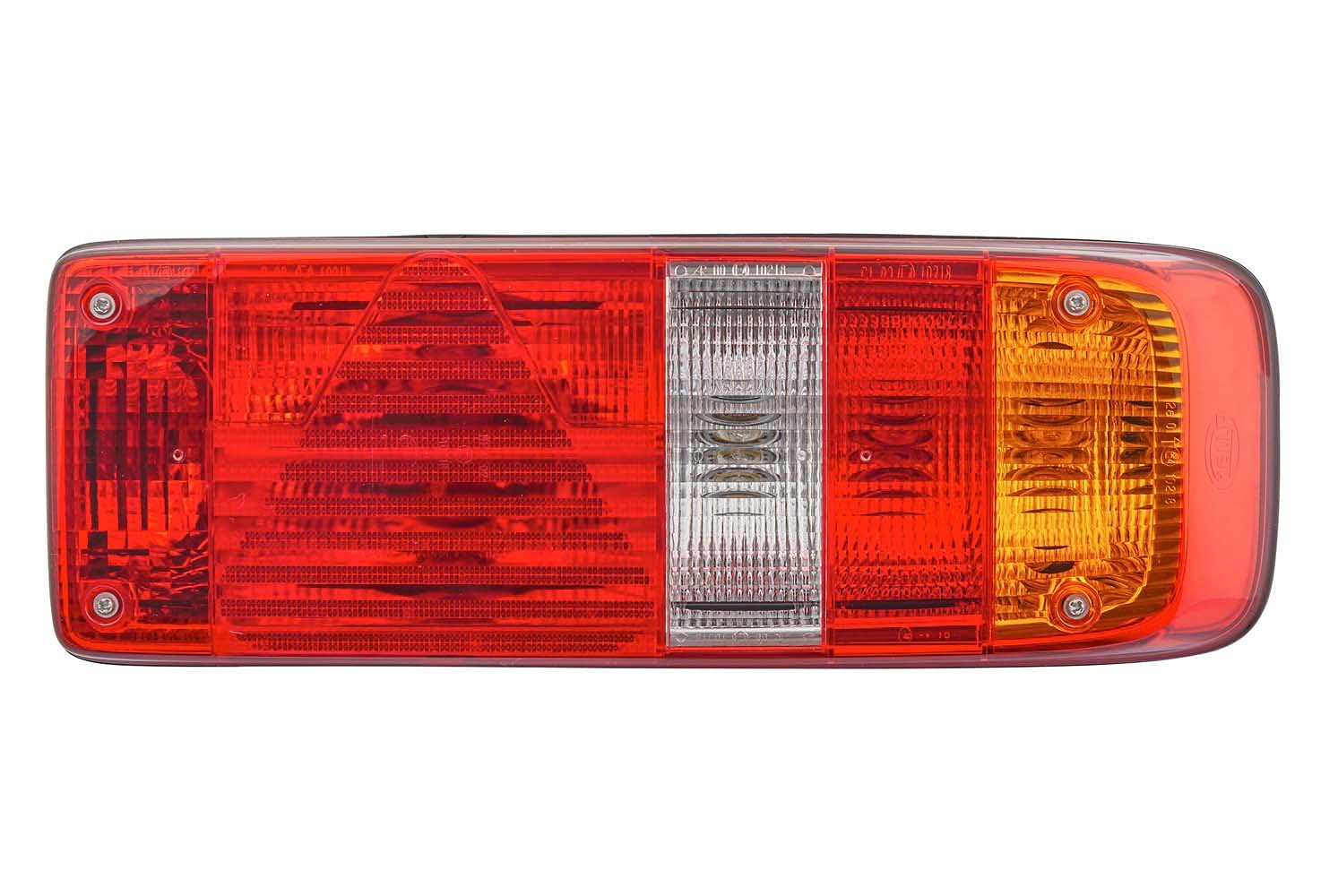 Feu Arrière HELLA – 24V/12V – Montage Vissé – Fonctions Stop, Arrière, Clignotant, Plaque – Homologué ECE – Réf : 2SE 997 111-011