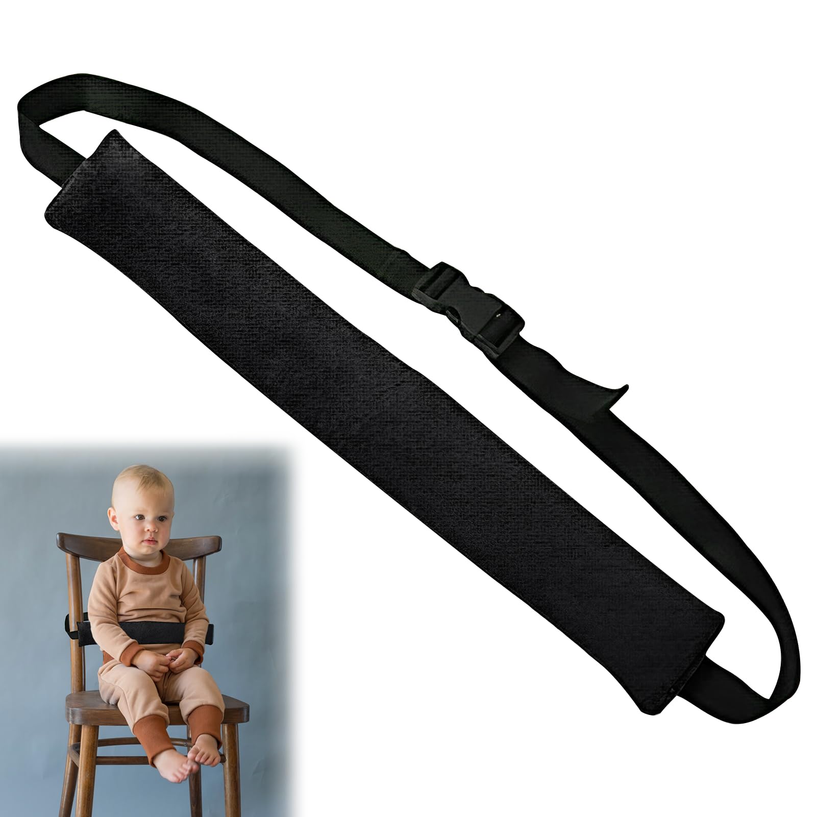 Harnais chaise haute Universel pour Chaises Hautes, Chaises de Salle à Manger, Caddies de Supermarché et Sièges Auto, Sangle de Sécurité Confortable et Réglable pour Bébé