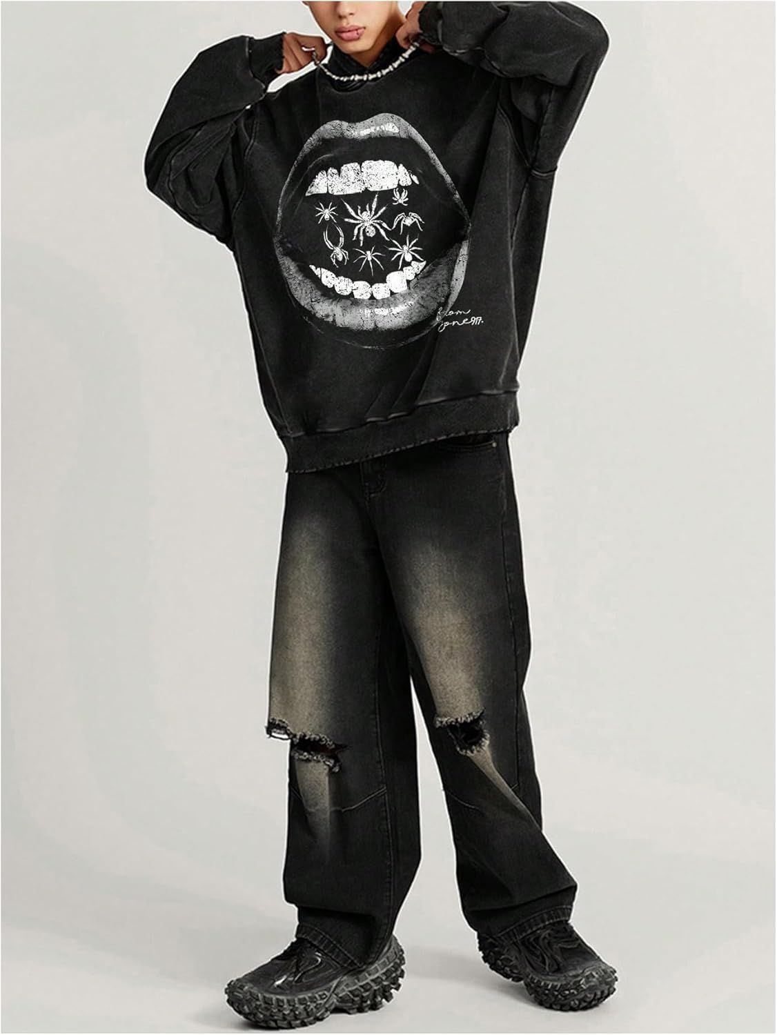 SOLY HUX Men's Graphic Hoodies Oversized Drop Shoulder Long Sleeve Streetwear Vintage Pullover Sweatshirt - Image 2