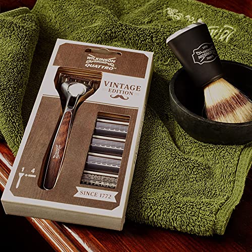 Wilkinson Sword Quattro Herren Rasierer Vintage Edition - für ein klassisches und hochwertiges Rasurerlebnis - Image 4