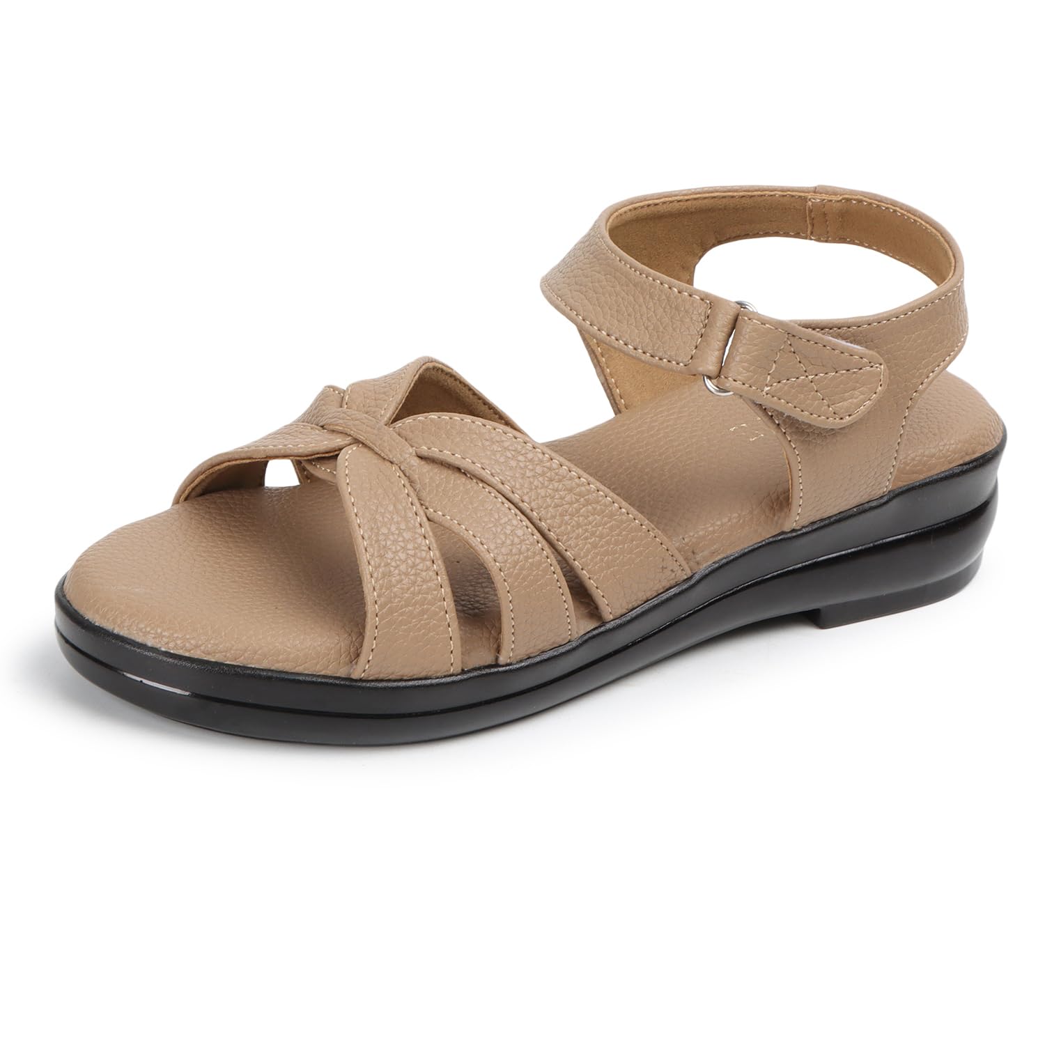 TRASE Casual Flat Sandals For Women (46038, Beige, 7 UK) (B0D4ZFNTYK) Amazon Price History, Amazon Price Tracker