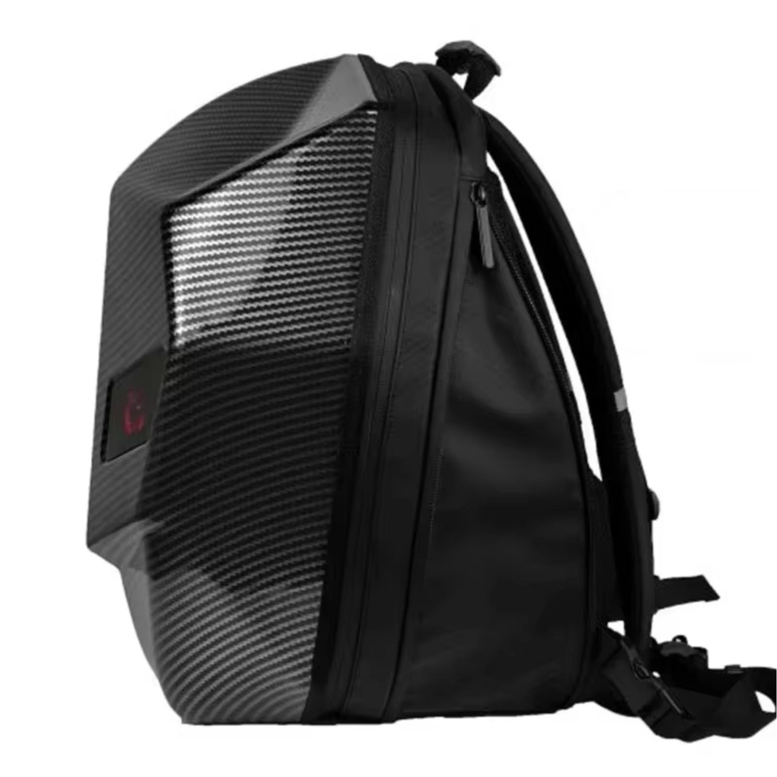 Plecak Z oczami LED, plecak motocyklowy LED, plecak LED, plecak motocyklowy z programowalnym ekranem LED, tekstura włókna węglowego, wodoodporna, twarda skorupa, torba na laptopa na kask
