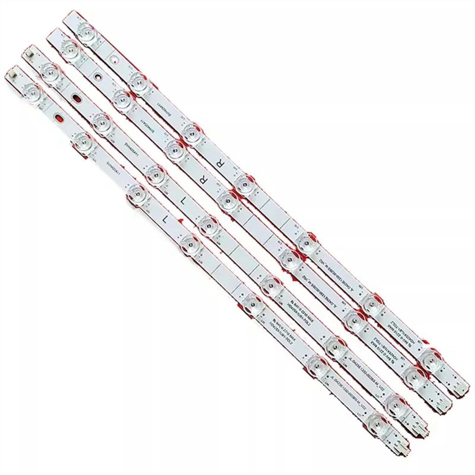 4TV (16 Pezzi) Striscia di retroilluminazione a LED Compatibile for Hisense JL.D425E1330-003BS-M_V02 43 "TV 43R6E3 43h6g 43R6090G 43H6570G 43R6000GM 14 Lampada (Color : 16PCS(4TV))
