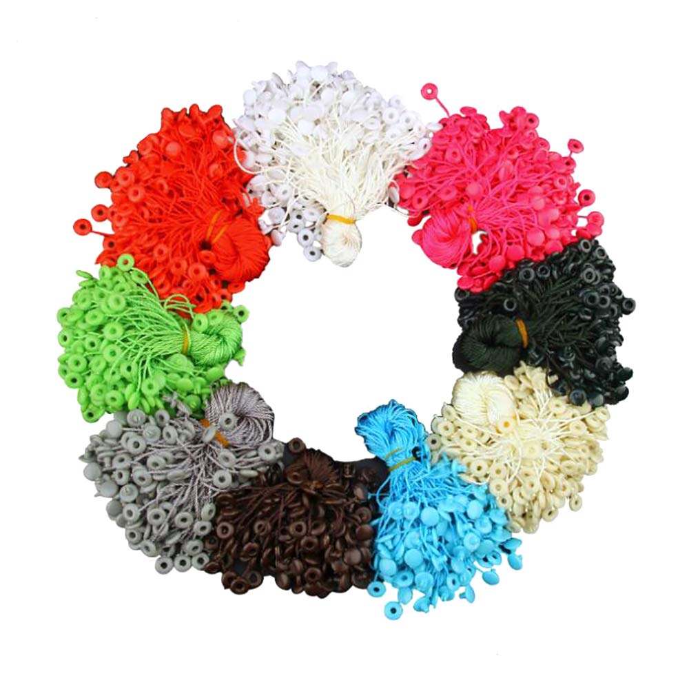 1000 PCS Hang Tag String Snap Lock Pin Loop Tie Fasteners,Polyester String White Hanging String White String Hang Tag String