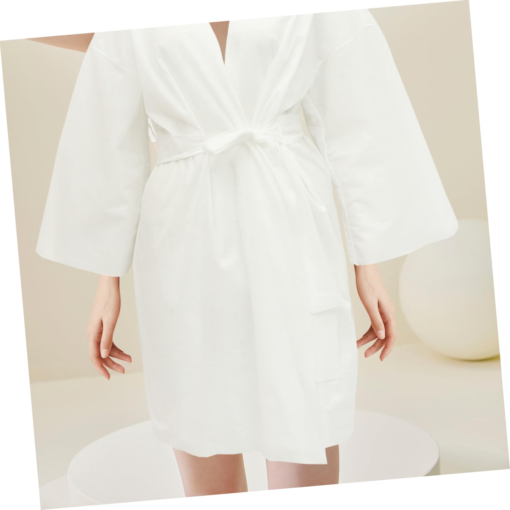 minkissy Single Use Bath Skirt Spa Bathrobe Body Wrap for Sauna Disposable Spa Wrap Salon Bathrobe White