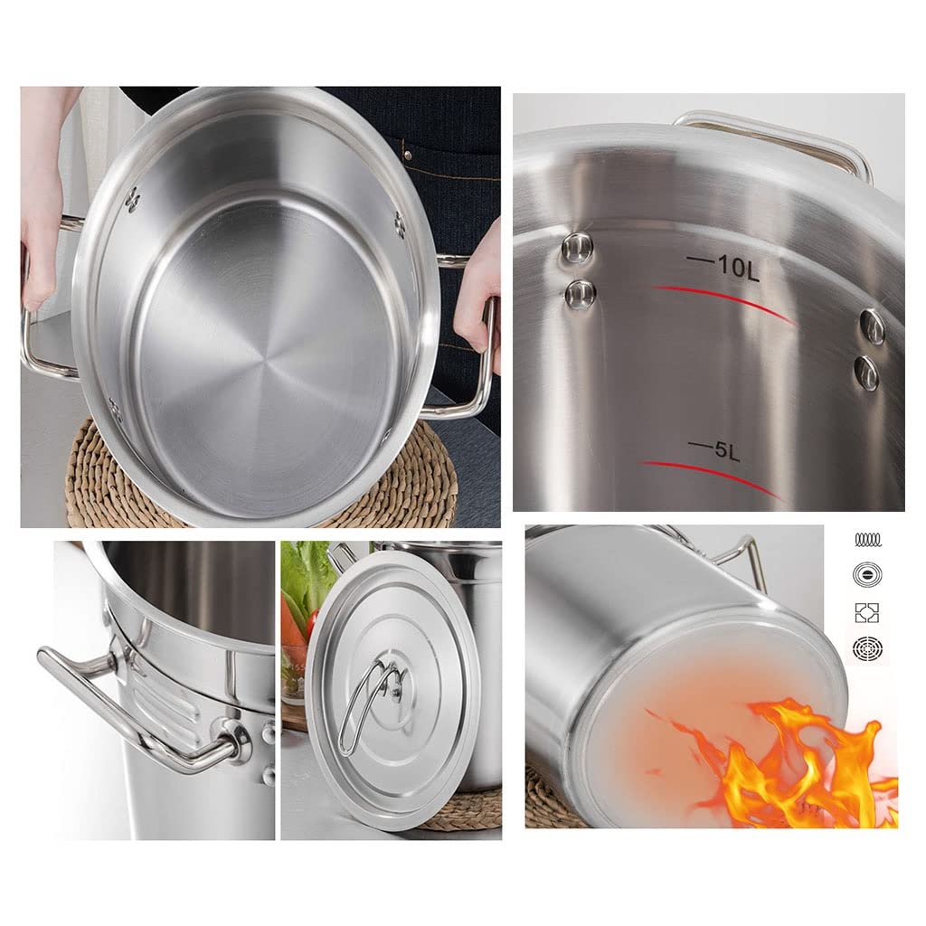 BAOCHADA Edelstahl Suppentopf 100 Liter - Großraumtopf Mit Siebkorb Für Gastronomie