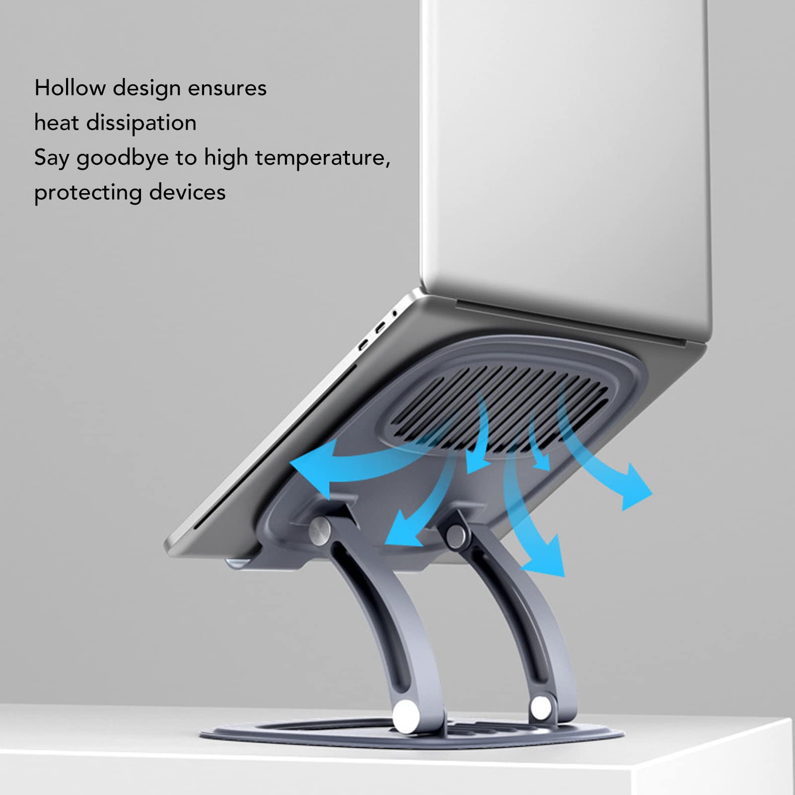 Pwshymi Supporto per Laptop in Lega di Alluminio Supporto Pieghevole Regolabile in Altezza per Laptop da 10 a 16 Pollici