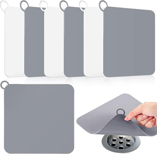 6 piezas de cubierta de drenaje de ducha cubierta de drenaje de suelo de silicona, alfombrilla antiolor para ducha, tapón de bañera, cubierta de