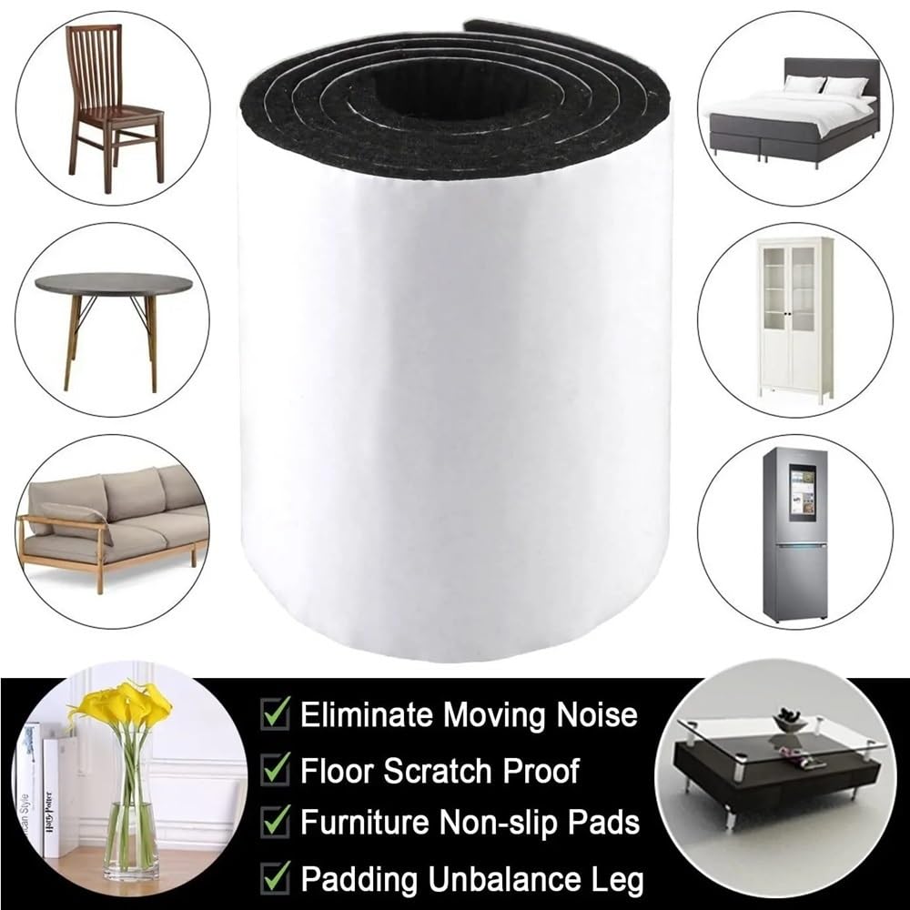 2 Tiras de Fieltro Autoadhesivas for Muebles, Cinta Deslizante con Forma de Bricolaje, Rollo de Tira de Fieltro de poliéster(B,Width 10CM_100CM)