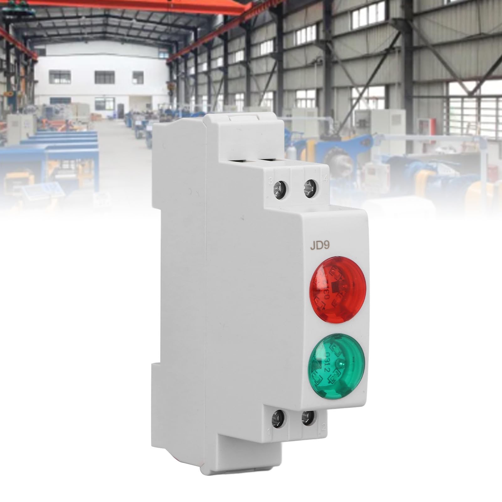Dioche Lampada di Segnalazione per Guida Din a LED con Montaggio Din 230 V CA/CC Indicatore LED Doppio Rosso Verde per Scatola di Distribuzione e Tornio CNC, Design Compatto con Montaggio su Guida
