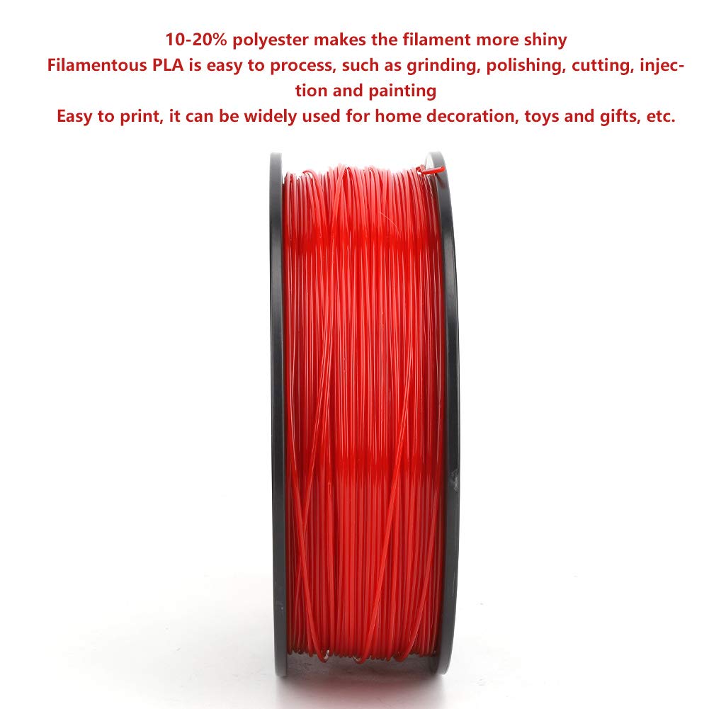 Filament do drukarki 3D PLA czerwony 1,75 mm 1 KG wysokiej jakości błyszczący, łatwy do druku materiał do dekoracji wnętrz zabawki prezenty