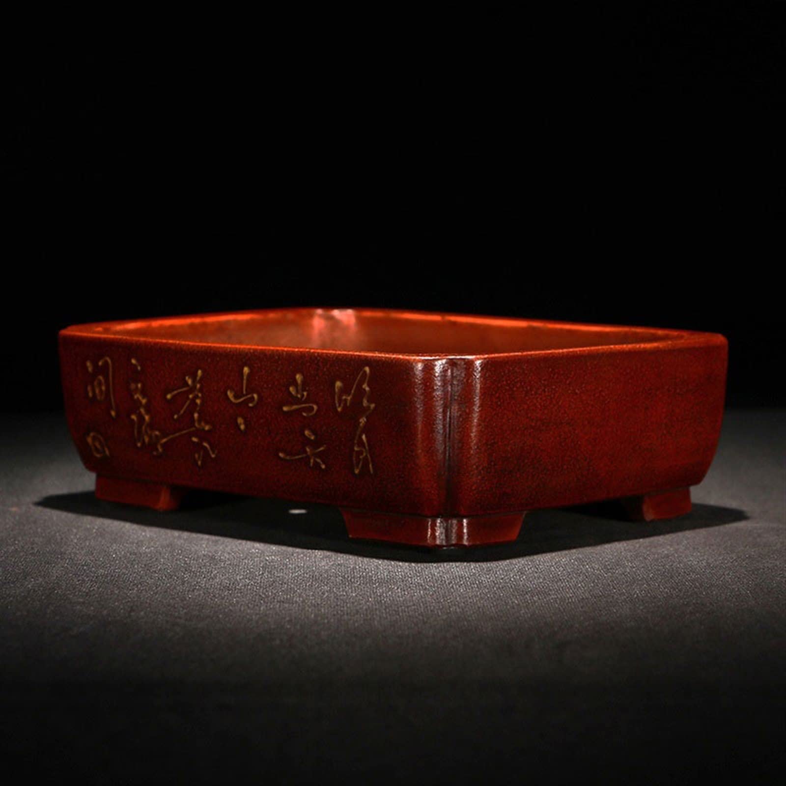 Doniczka Retro fioletowy piasek doniczka bardzo duża prostokątna doniczka doniczkowa zielona roślina Bonsai dekoracja wnętrz dolny dziurkacz Ceramiczna doniczka (Size : S)