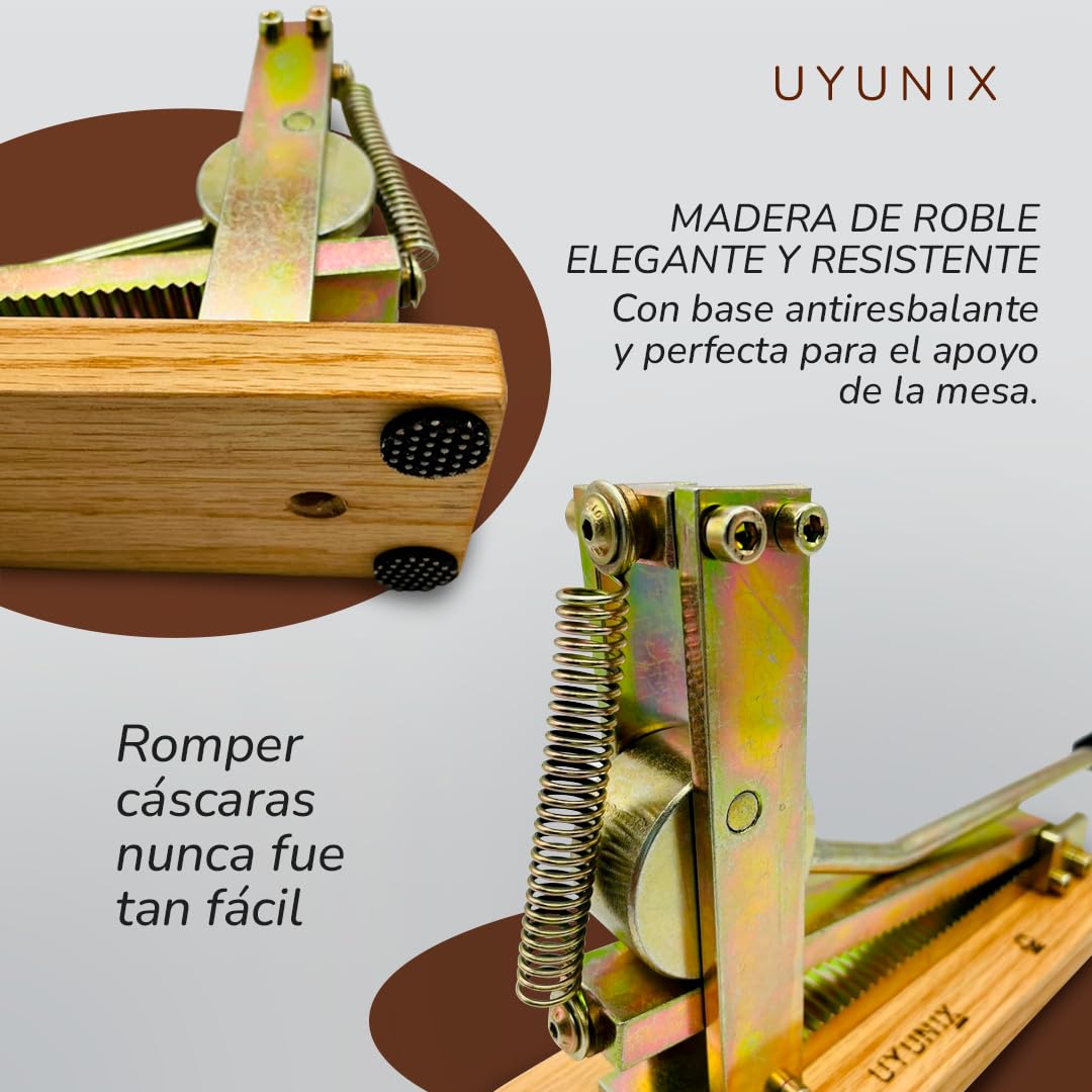 Triturador de Frutos Secos | Acero Bicromatado | Partidor de Almendras y Castañas | Cortador y Pelador de Frutos Secos | Multiusos | Acabado Único y Resistente | Estuche de Madera para Regalo