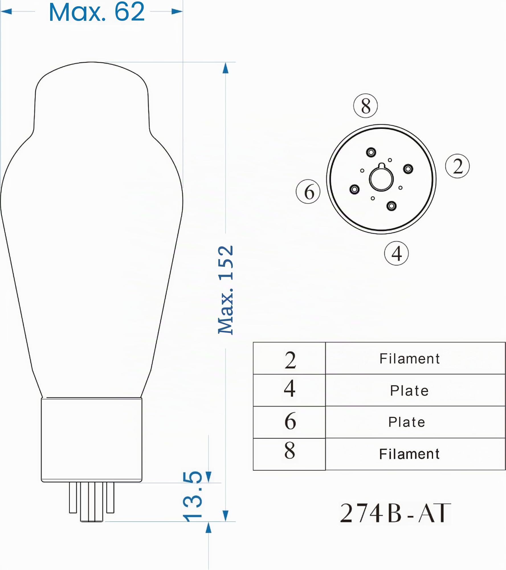 PSVANE Horizon Series 274B-AT / 5U4G Vakuumröhrenverstärker, abgestimmtes Paar (2 Stück)