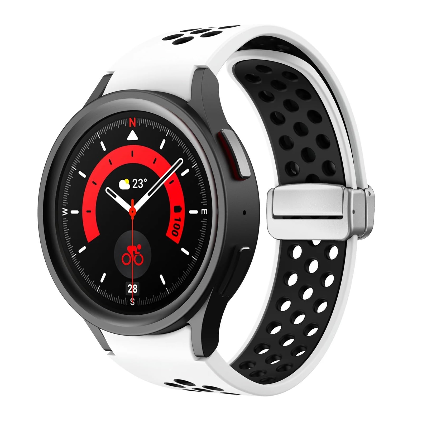JDIME Cinturino in silicone per Samsung Galaxy Watch 6 Classic 43mm 47mm 5Pro 45mm cinturino con fibbia magnetica per Galaxy Watch 6 5 4 40mm 44mm cinturini