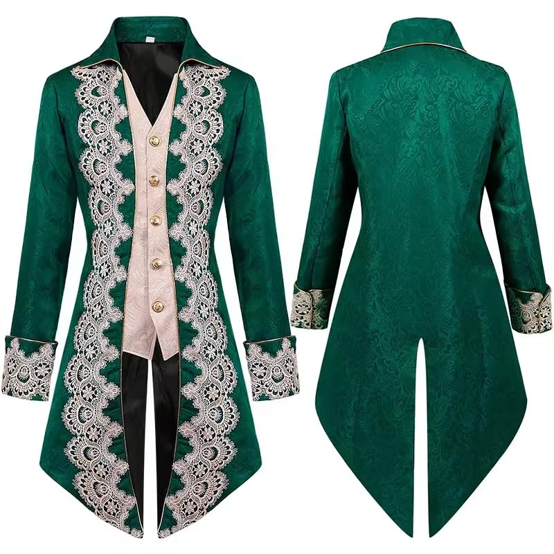 Blouson médiéval blanc avec coupe smoking gothique et rétro - 4
