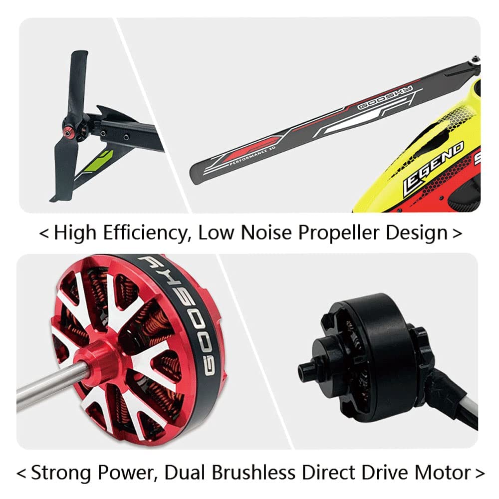 GuyAna Pronto a Volare Elicottero RC All'aperto Doppi Motori Brushless Elicotteri telecomandati a Trasmissione Diretta 6CH per Adulti, Aereo RC 3D con Drone Telecomandato RTF