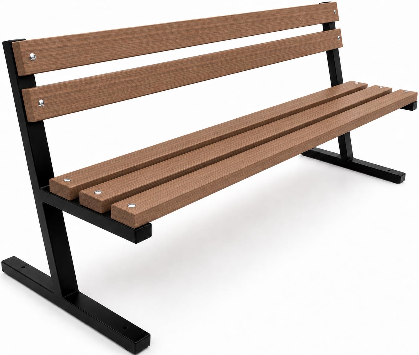 Banc de Jardin en Bois 125 cm, Banc Extérieur Jardin en Métal 500 kg
